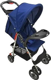 MOON Bezik One Hand Fold Travel Stroller/Pram Suitable for Newborn/Infant/Baby/Kids with Dual Tray| Leg Rest | Multi-Postion Reclining Seat Suitable For 0 Months+ (Upto 24 Kg) -Royal Blue, 1.0 Piece