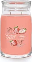 Yankee Candle White Strawberry Bellini Scented, Signature 20oz Large Jar 2-Wick Candle, Over 60 Hours of Burn Time