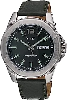 Timex Men's Essex Avenue Day-Date 44mm TW2U82000VQ Quartz Watch, Green/Silver-Tone
