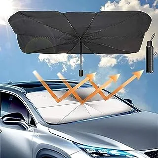 غطاء مظلة سيارة SCIENISH ، مظلة شمسية قابلة للطي للسيارة لحاجب الرياح المظلي للحفاظ على سيارتك باردة وخالية من التلف ، واقي من أشعة الشمس فوق البنفسجية الحرارية ، سهل الاستخدام (50 * 25 بوصة)