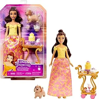 Disney Princess Belle’s Tea Time Cart Doll and Playset with Fashion Doll, Cart and Accessories