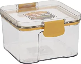 Royalford 460 ML Square Airtight Container With A Lid-RF11257 Plastic Container With A Silicone Sealing Ring Fitted Lid Transparent Storage Container, Yellow