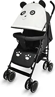 MOON Safari Baby Stroller – Animal-Themed Umbrella Stroller with Hood – Compact Lightest Stroller for Travel – Reclining, Storage Basket, Shoulder Strap – 0m+ (Up to 18 kg) Panda