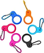 Joyzzz 6 Pcs Silicone Water Bottle Buckle, Outdoor Water Bottle Hanging Buckle With D-Ring Hook, Multicolor Water Bottle Carrier, Water Bottle Holder for Traveling Camping Outdoor Activities