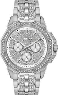 Bulova Men's Stainless Steel Analog-Quartz Dress Watch with Stainless-Steel Strap, Silver, 21.5 (Model: 96C134), One Size