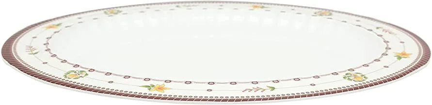 Narjis Oval Tray, 12 Pieces, 42 cm, White