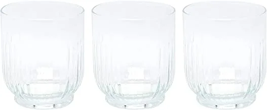 LAV 3 Peices Tokyo Glass Cup, 330 ml, Clear