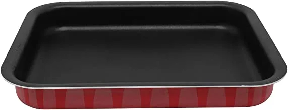 مقلاة Trust Pro Premium غير لاصقة مربعة بطبقتين من الألومنيوم ، 27 × 37 سم ، أحمر