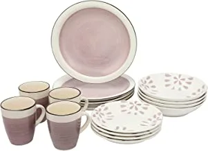 Trust Pro Ceramic Hand Painted Dinner Set, 16 Pieces, Purple