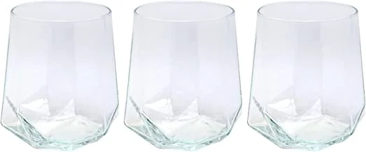 LAV 3 Peices Valeria Glass Cup, 400 ml, Clear