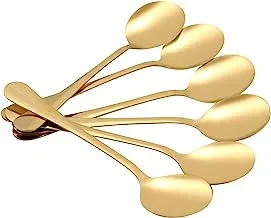 Lion Stainless Steel Soup Spoon Set of 6 Pcs, Golden - (1010/3SS)