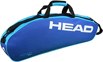 HEAD Xenon 300 Single Compartment 3 Racquet Badminton kit Bag (Size: 75x10x27 cm | Colour: Blue/Turquoise)