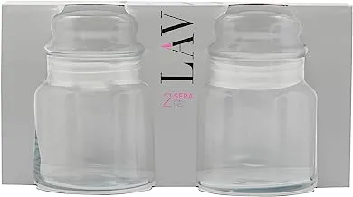 LAV 2X Sera Glass Snack Storage Jars, 2 Pieces, 21 oz, Clear