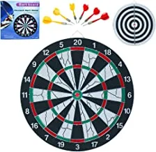 Professional Dartboard Game Set For Family, Friends, Couples, Colleagues And Tournaments, High Quality 15 Inch Dart Board With 6 High Quality Darts In 2 Design, Double Sided Game For More Fun