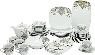 Dove Dinner Set, 47 Pieces, Grey/White