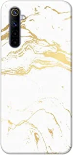 Khaalis Marble Print White matte finish designer shell case back cover for Realme 6 - K208215