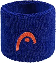 Head Cotton Wristband, 2.5 inch (Blue, Pack of 2)