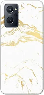 Khaalis Marble Print White matte finish designer shell case back cover for Realme 9i - K208215