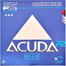 DONIC Acuda Blue P2 تنس الطاولة مطاط 2 مم متوسط ​​النعومة (أحمر)