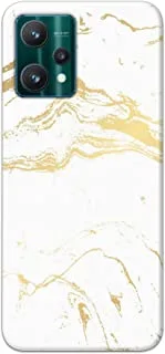 Khaalis Marble Print White matte finish designer shell case back cover for Realme 9 Pro - K208215