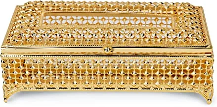 Zeyve Tissue Box Holder Gold 24X12X8Cm