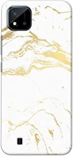 جراب خلفي بطبعة رخام خاليس باللون الأبيض غير اللامع لهاتف Realme C11 2021 - K208215