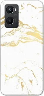 Khaalis Marble Print White matte finish designer shell case back cover for Oppo A96 - K208215