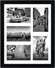 Americanflat 11x14 Collage Picture Frame in Black with Five 4x6 Picture Displays - Shatter Resistant Glass Horizontal and Vertical Formats for Wall