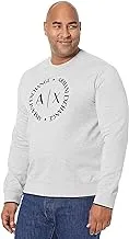 A|X Armani Exchange mens Classic Circle Logo Long Sleeve Pullover Sweatshirt Hooded Sweatshirt
