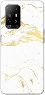 Khaalis Marble Print White matte finish designer shell case back cover for Oppo A93 - K208215