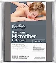 ملاءة ForPro Premium Microfiber المسطحة ، خفيفة للغاية ومقاومة للبقع والتجاعيد ، لطاولات التدليك