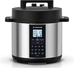 Nutricook Smart Pot 2 Prime 1000 Watts - 8 Appliances in 1, Pressure Cooker, Sauté Pot, Slow Cooker, Rice Cooker, Cake Maker, Steamer, Yogurt Maker and Food Warmer, 6L, Brushed Stainless Steel
