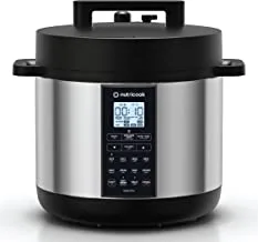 Nutricook Smart Pot 2 Prime 1200 Watts - 8 Appliances in 1, Pressure Cooker, Sauté Pot, Slow Cooker, Rice Cooker, Cake Maker, Steamer, Yogurt Maker and Food Warmer, 8L, Brushed Stainless Steel