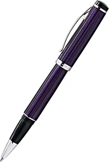 Xezo Incognito Rollerball Pen, Fine Point. Purple Layered Lacquer with Pure Platinum Plating. Handcrafted, Limited Edition, Serialized