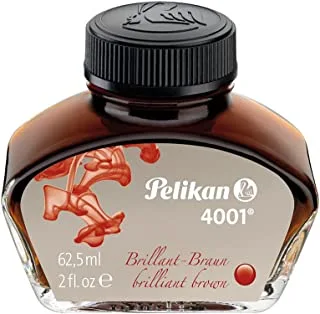 Pelikan 4001 Bottled Ink for Fountain Pens, Brilliant Brown, 62.5ml, 1 Each (329185)
