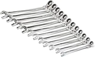 GEARWRENCH 12 Pc. 12 Point XL X-Beam™ Flex Head Ratcheting Metric Combination Wrench Set - 85288