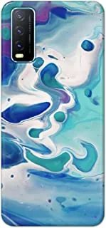 Khaalis Marble Print Blue matte finish designer shell case back cover for Vivo Y20 - K208223