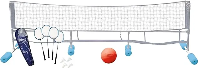 Poolmaster Super Combo Water Volleyball and Badminton Swimming Pool Game ، أزرق / أبيض / أزرق ، مقاس واحد