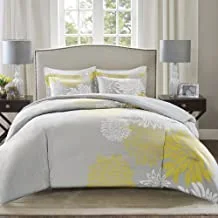 Comfort Spaces Enya Comforter Set-Modern Floral Design All Season Down Alternative Bedding, Matching Shams, Bedskirt, Decorative Pillows, Queen(90