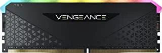 Corsair Vengeance RGB RS 16GB (1x16GB) DDR4 3600MHz C18 ذاكرة سطح المكتب (إضاءة RGB ديناميكية ، أوضاع إضاءة محددة مسبقًا ، أوقات استجابة ضيقة ، متوافقة مع Intel & AMD 300/400/500 Series) أسود