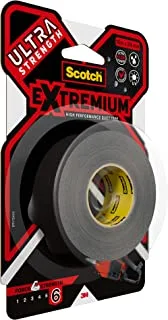 Scotch Mount Extremium Tape 24mm x 10m | Black color | Higher adhesion | 2 times thicker | maximum strength | Multi-Surface| Easy to use | No Tools | Double Sided Adhesive Tape | 1 roll/pack