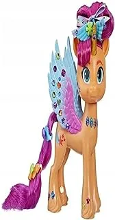 ماي ليتل بوني: Make Your Mark Toy Ribbon Hairstyles Sunny Starscout - 15 سم حصان للأطفال وإكسسوارات تصفيف الشعر ، متعدد الألوان (F3873)