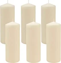Stonebriar 80 Hour Long Burning Unscented Pillar Candles, 3x8, Ivory, 6 count