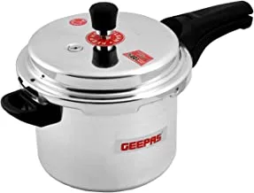 Geepas GPC326 5L Stainless Steel Induction Base Pressure Cooker - Lightweight & Durable Cooker with Lid, Cool Handle & Safety Valves | 5 Years Warranty