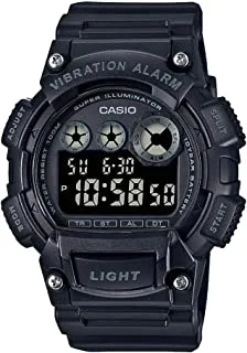 Casio Vibration Alarm Super Illuminator Stop Watch W735H-1BV, Black, Adult, Standard