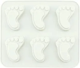 ECVV Silicone Cake Molds Baby Feet Chocolate Moulds 6-Cavity Cake Cookie Moulds Resin Muffin Jelly Candy Baking Molds - 6.2 x 5.2 x 0.6 inch