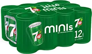 7UP, Carbonated Soft Drink, Cans, 150ml Pack of 12
