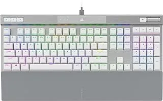 لوحة مفاتيح ألعاب بصرية ميكانيكية من Corsair K70 PRO RGB - مفاتيح خطية OPX ، PBT Double-Shot Keycaps ، 8000 هرتز Hyper-Polling ، مسند يد مغناطيسي ناعم الملمس - NA Layout ، QWERTY - أبيض
