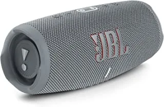 JBL Charge 5 Portable Speaker, Built-In Powerbank, Powerful Pro Sound, Dual Bass Radiators, 20H of Battery, IP67 Waterproof and Dustproof, Wireless Streaming, Connect - Gray, JBLCHARGE5GRY
