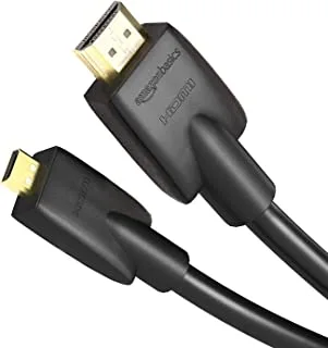 Amazon Basics High-Speed Micro-HDMI to HDMI TV Adapter Cable (Supports Ethernet, 3D, and Audio Return) - 6 Foot 2M), USB